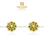 Load image into Gallery viewer, Emerald Diamond Polki Earrings
