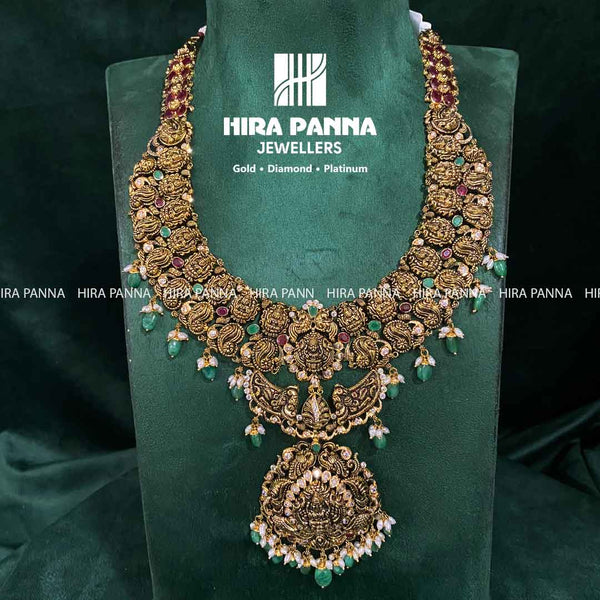 Antique Lakshmi Devi Ruby & Emerald Haram