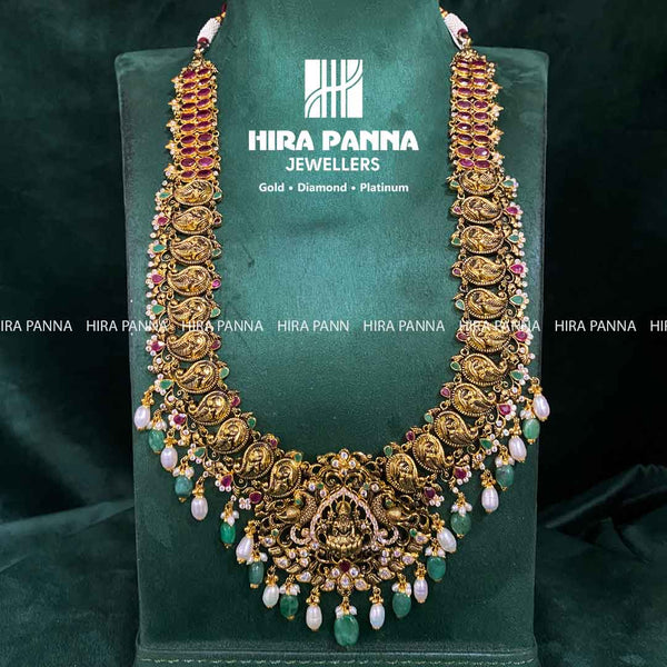 Antique Lakshmi Devi Ruby & Emerald haram