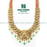 Load image into Gallery viewer, Antique Lakshmi Devi Ruby &amp; Emerald haram
