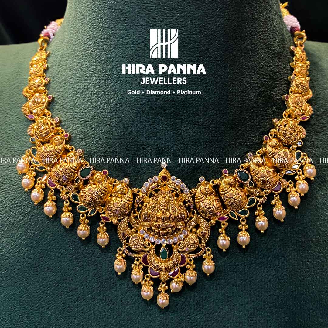 Antique Lakshmi Devi & Peacock Neckwear