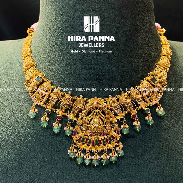 Antique Lakshmi Devi & Peacock Ruby, Emeralds Neckwear