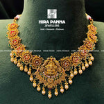 Load image into Gallery viewer, Antique Lakshmi Devi &amp; Ruby, Emerald Neckwear
