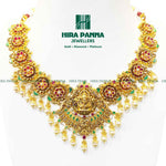 Load image into Gallery viewer, Antique Lakshmi Devi &amp; Ruby, Emerald Neckwear
