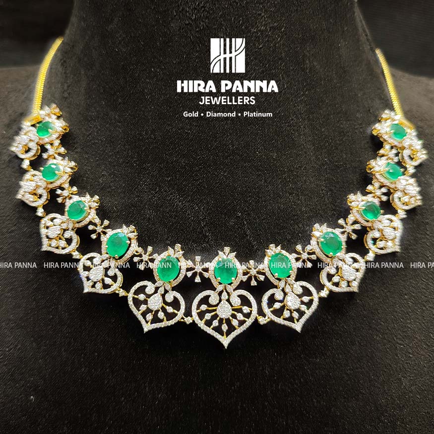 Fancy Emerald Diamond Necklace