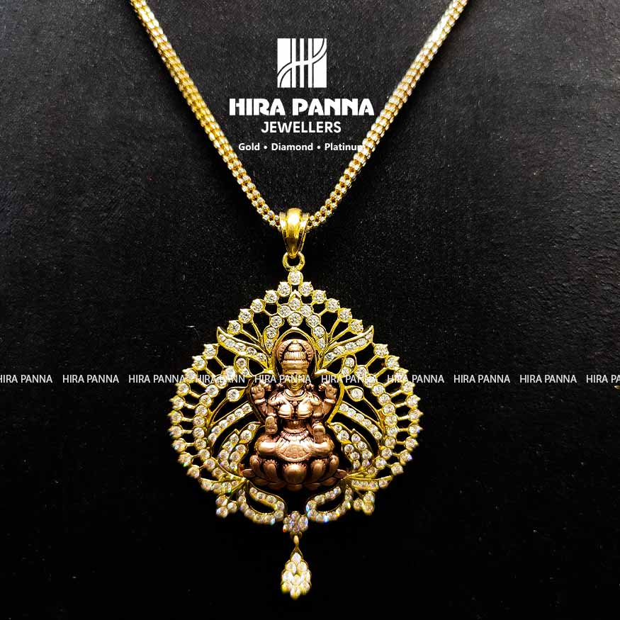 Laxmi Devi Handmade Diamond Pendant
