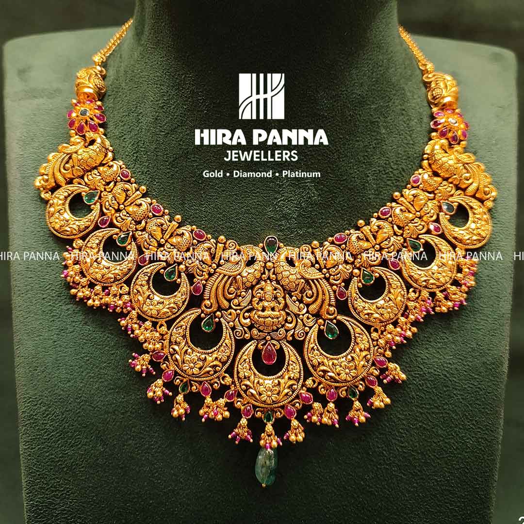 Antique Lakshmi & Peacock Nakshi Neckwear