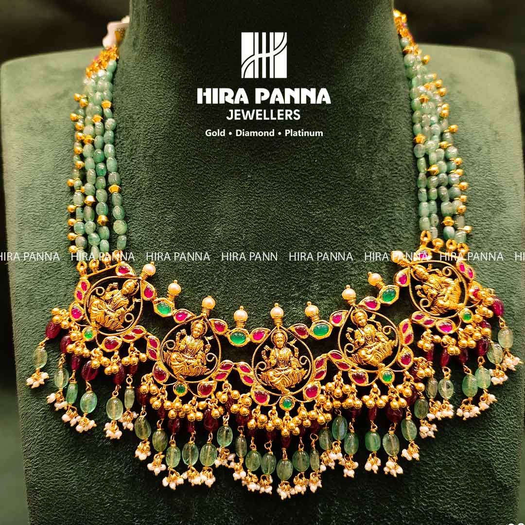 Antique Laxmi Devi Emerald  Neckwear