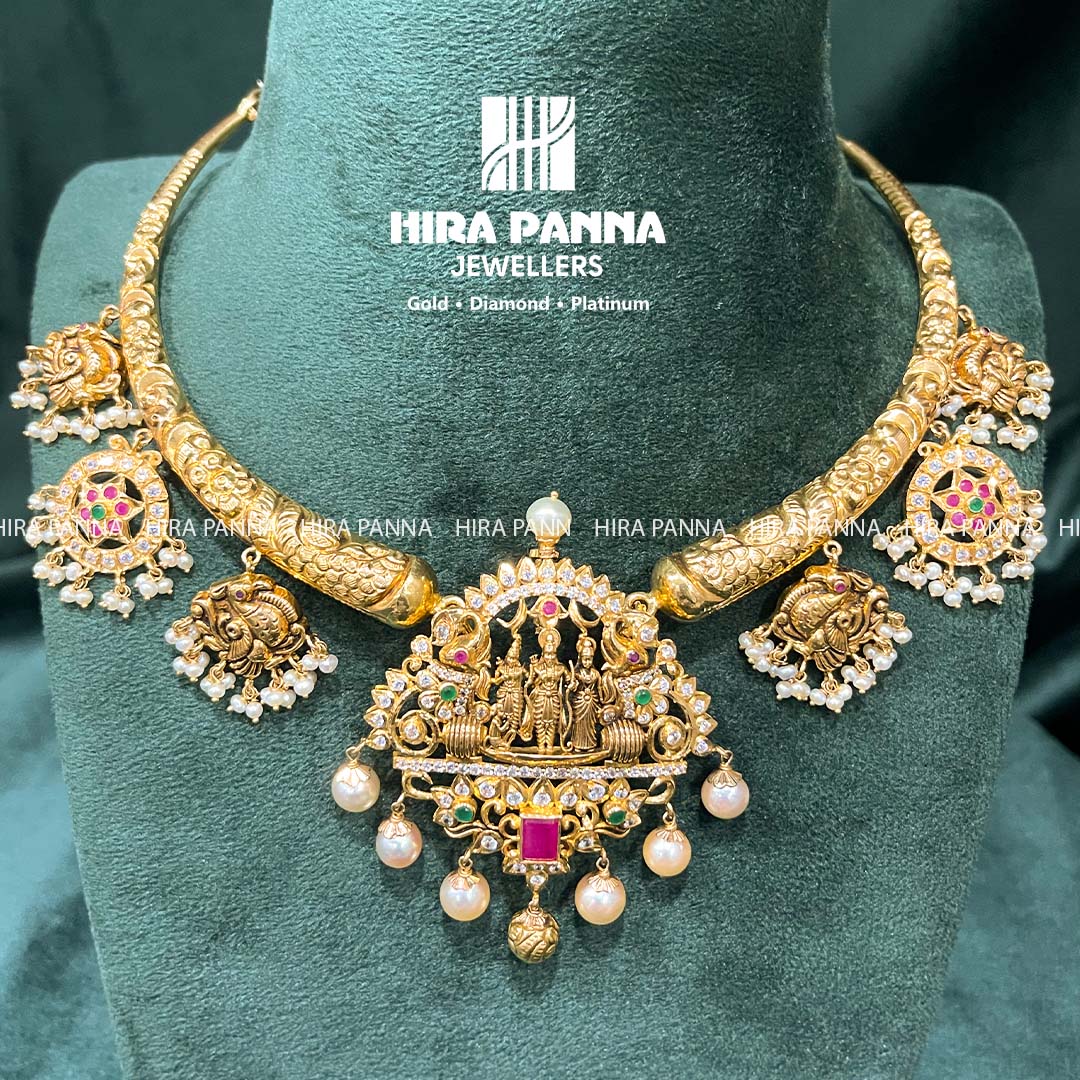 Ram Parivar Gold Necklace Set (WStNS551)