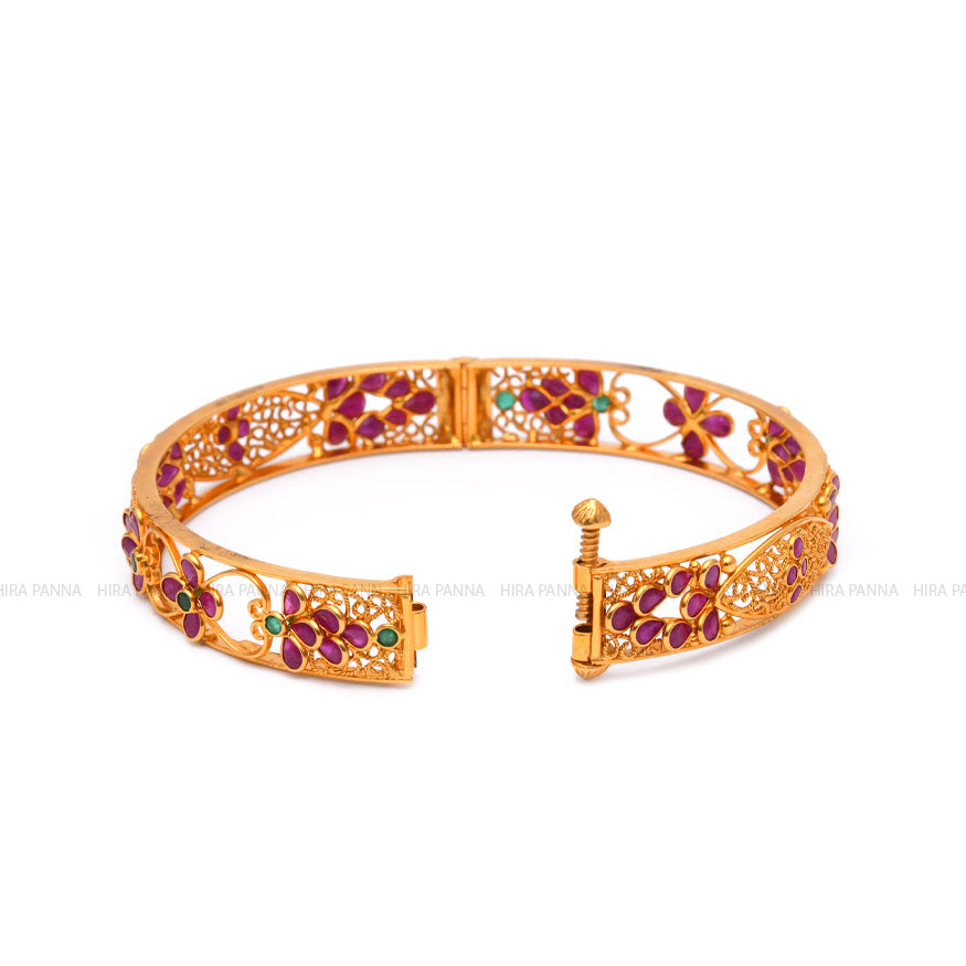 18K Yellow Gold Oval Ruby Bracelet — Lovélle Jewellery