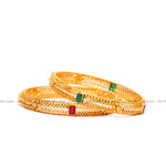 Load image into Gallery viewer, Antique Ruby &amp; Emerald Broad Bangles