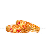 Load image into Gallery viewer, Antique Flower Broad Bangles