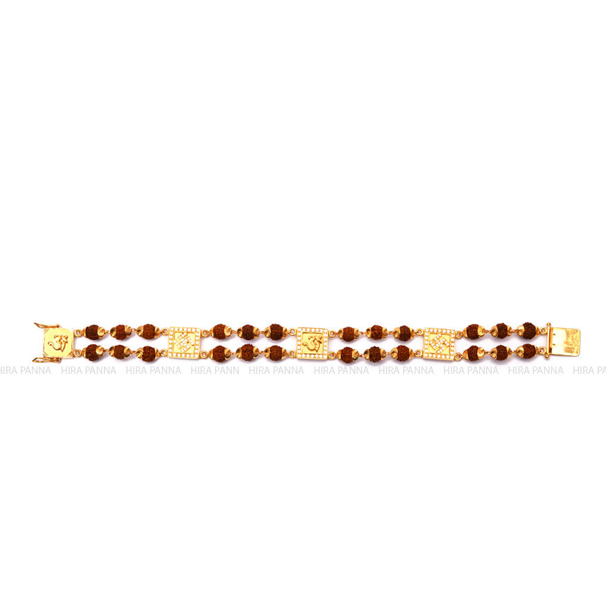 22k Om Rudraksha Beads Bracelet | Raj Jewels