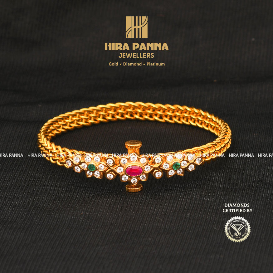 Myra Clear Emerald Diamond Kada Bangles | Gifts for Women & Girls |  Imitation Jewellery – BanglesBay
