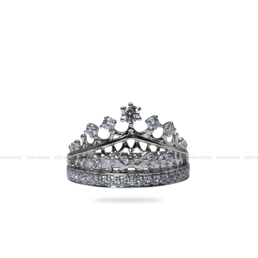 Princess Crown Platinum Polish Ring