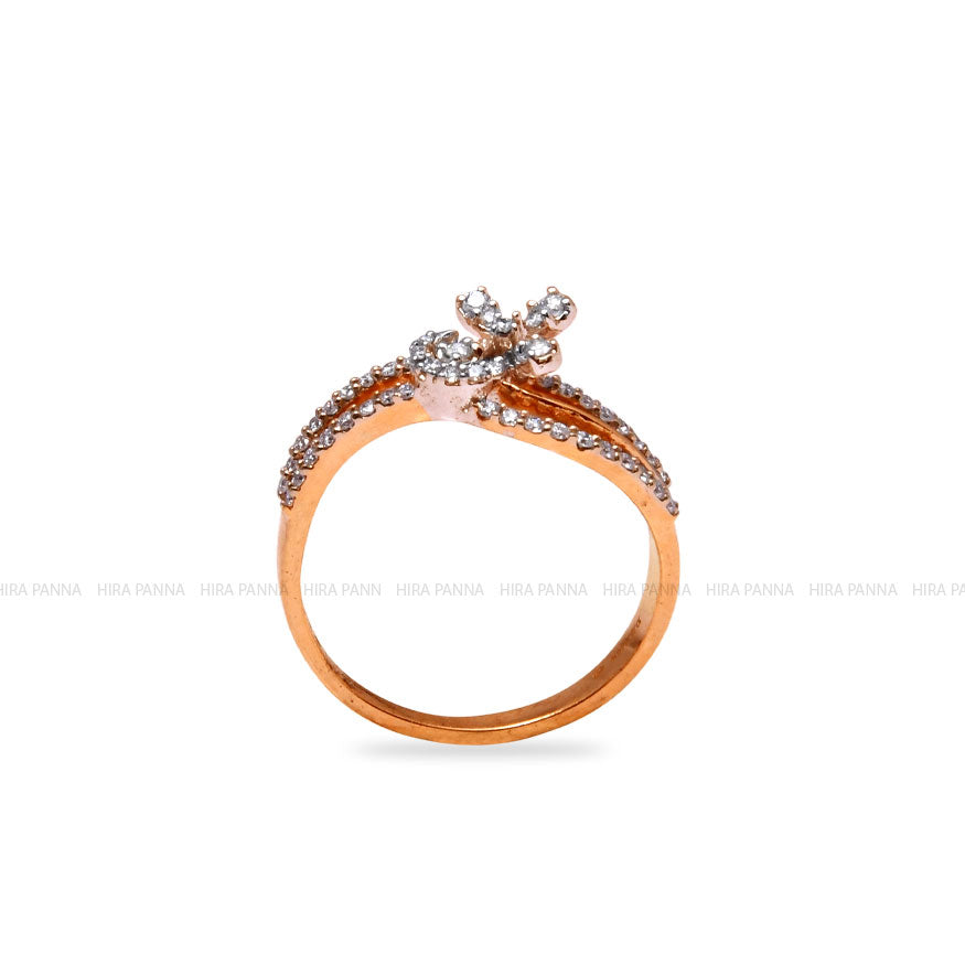 Elegant 14 KT Rose Gold and Diamond Ring for Women | PC Chandra Jewellers