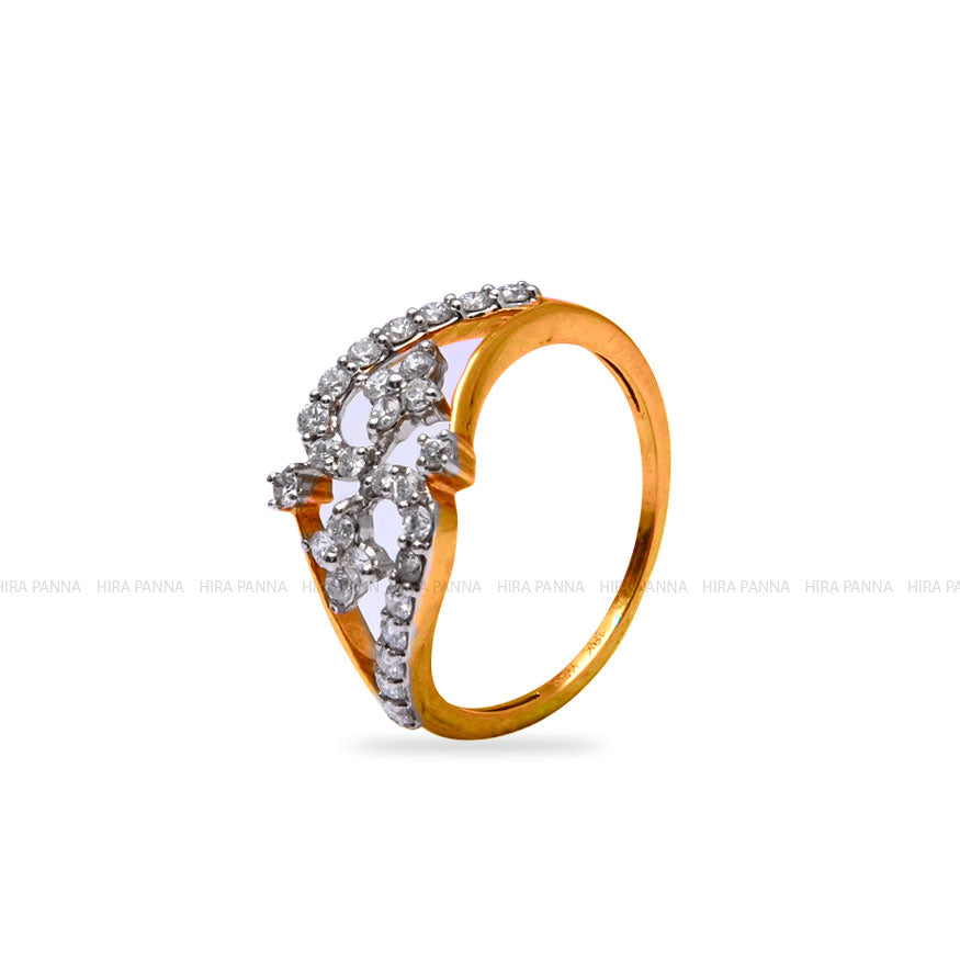Buy P.C. Chandra Jewellers 18KT(750) Yellow Gold & Diamond Floral Design  Ring for Women - 1.8 Grams at Amazon.in