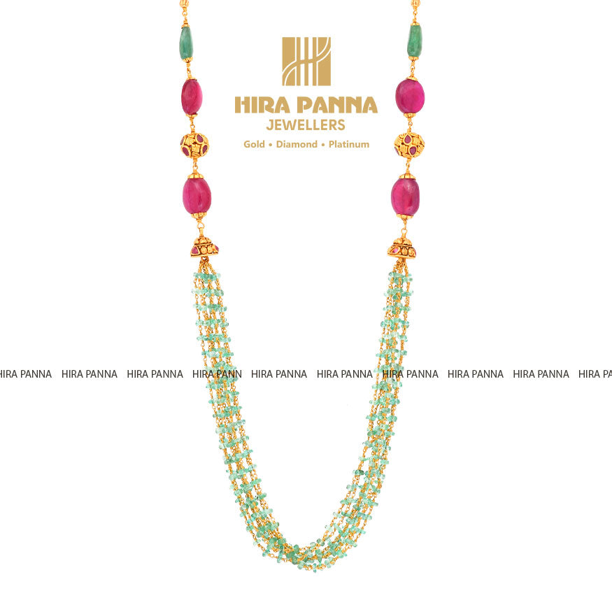 Emerald & Ruby Beads Mala