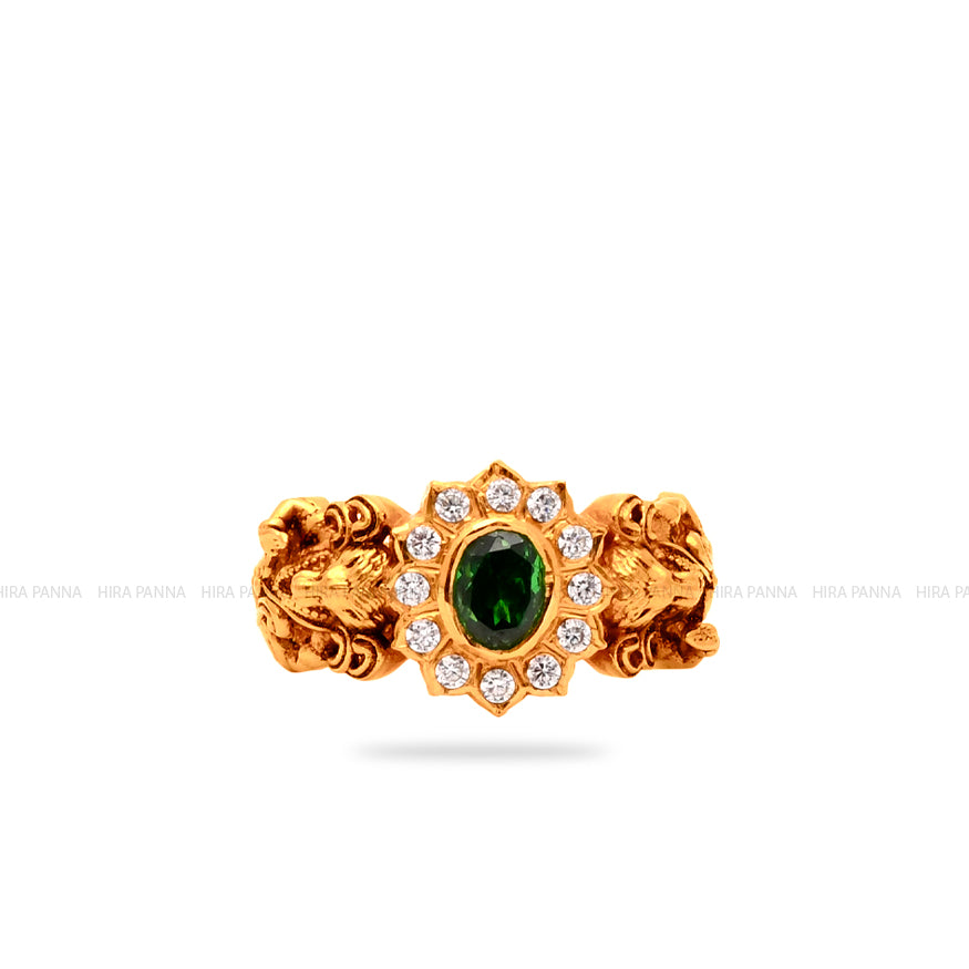Handmade Hanuman Emerald Ring