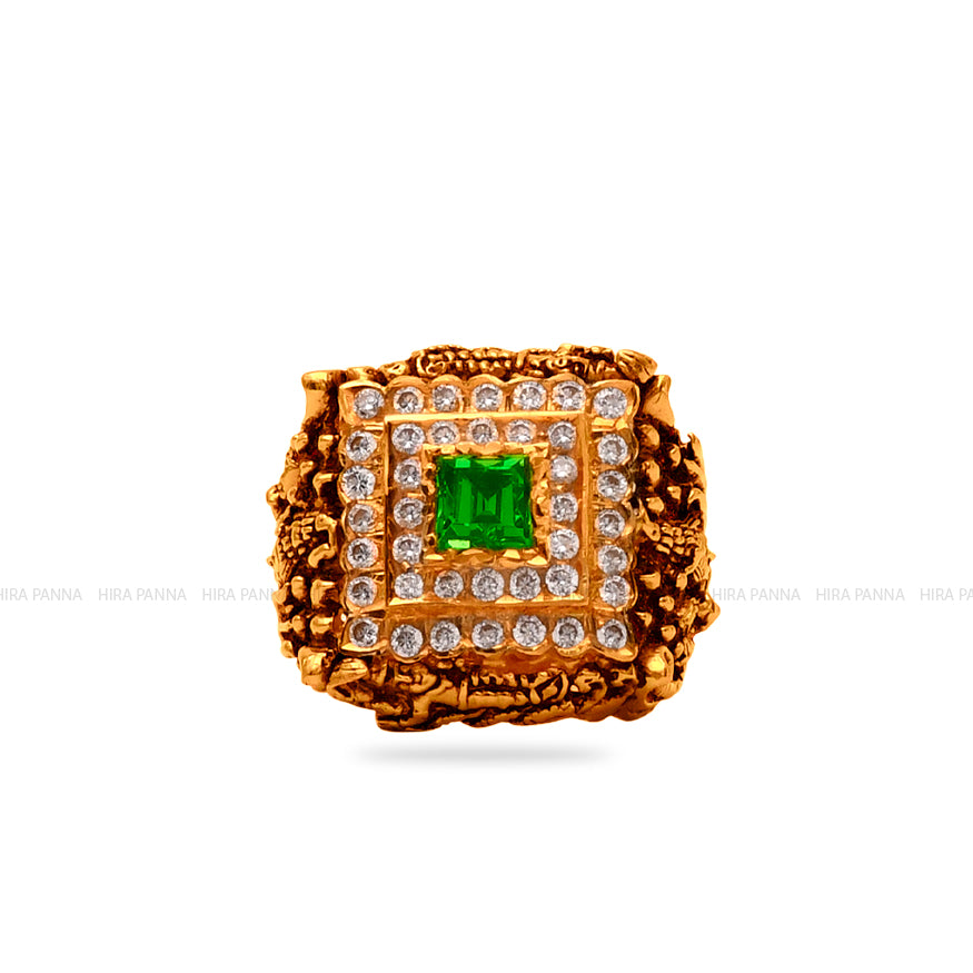 Handmade Lord Shiva Emerald Ring