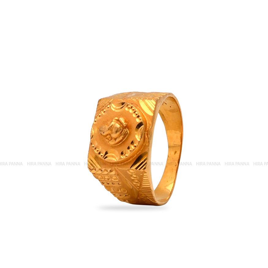 Buy 22K Gold Zamindhari God Ring 94VG8456 Online from Vaibhav Jewellers