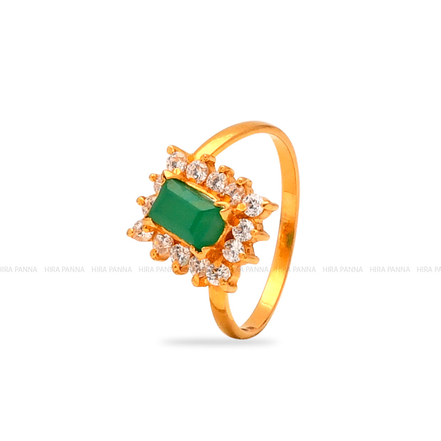 Buy CEYLONMINE Natural Panna Stone Astrological & Lab Certified Stone  Emerald Gold Plated Ring Online at Best Prices in India - JioMart.