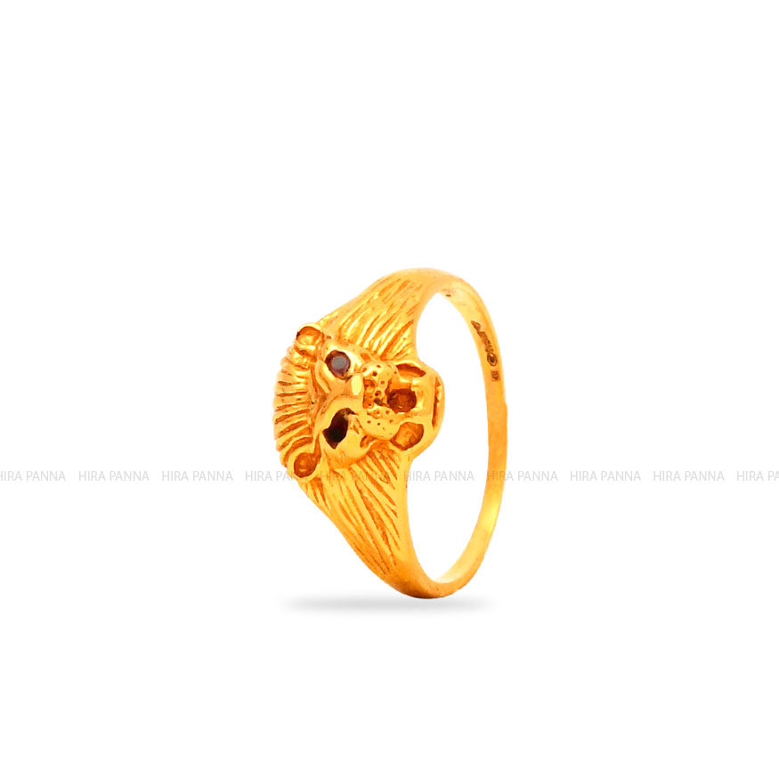 Gold Lion Ring | Gold Ring With Lion Face | PlayHardLookDope