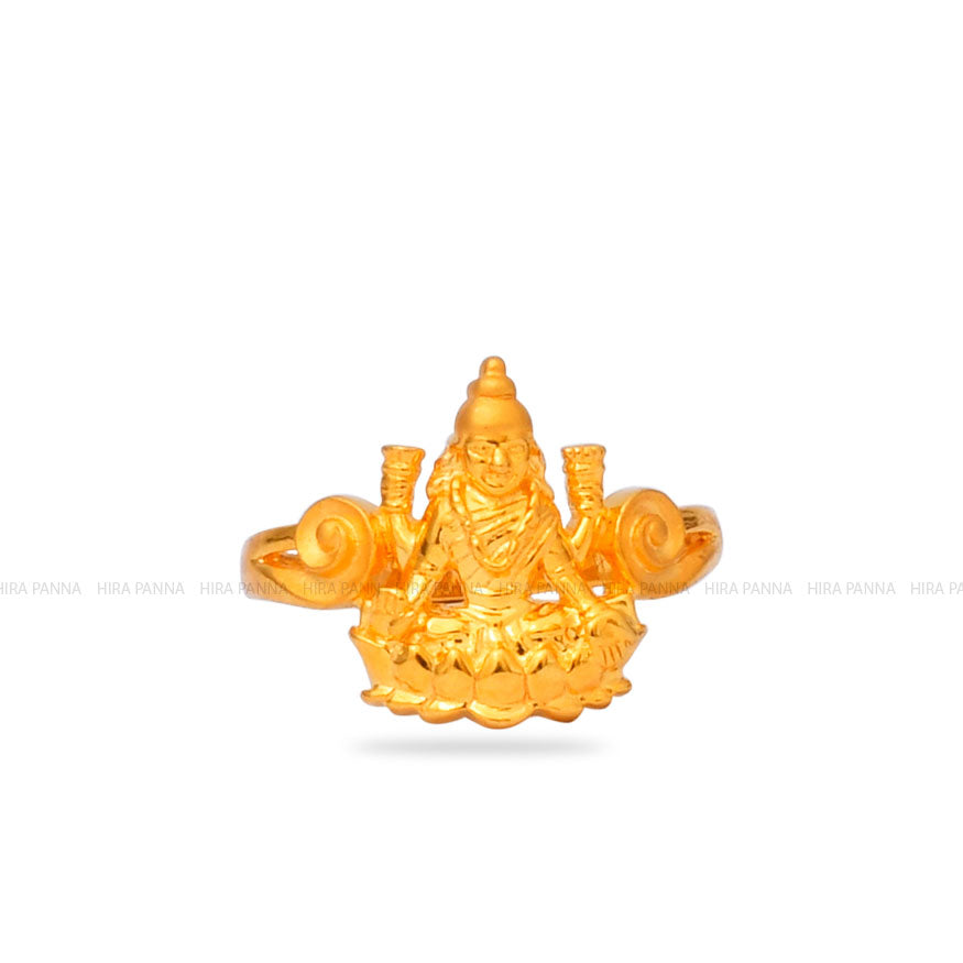 235-GR5336 - 22K Gold 'Lakshmi' Ring For Women with Cz & Color Stones |  Gold rings jewelry, Gold ring designs, Jewelry rings unique