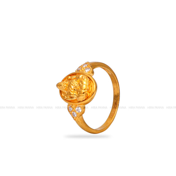 Buy Accessher Antique Gold Plated Laxmi Adjustable Temple Finger Ring Online