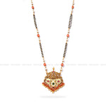 Load image into Gallery viewer, Black Beads and Jadau Pendant