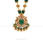 Load image into Gallery viewer, Emerald Mala &amp;  Jadau Pendant