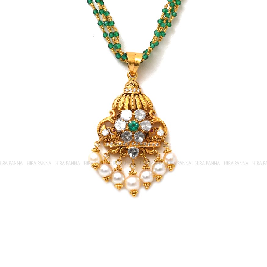 Emerald Chain & Jadau Pendant