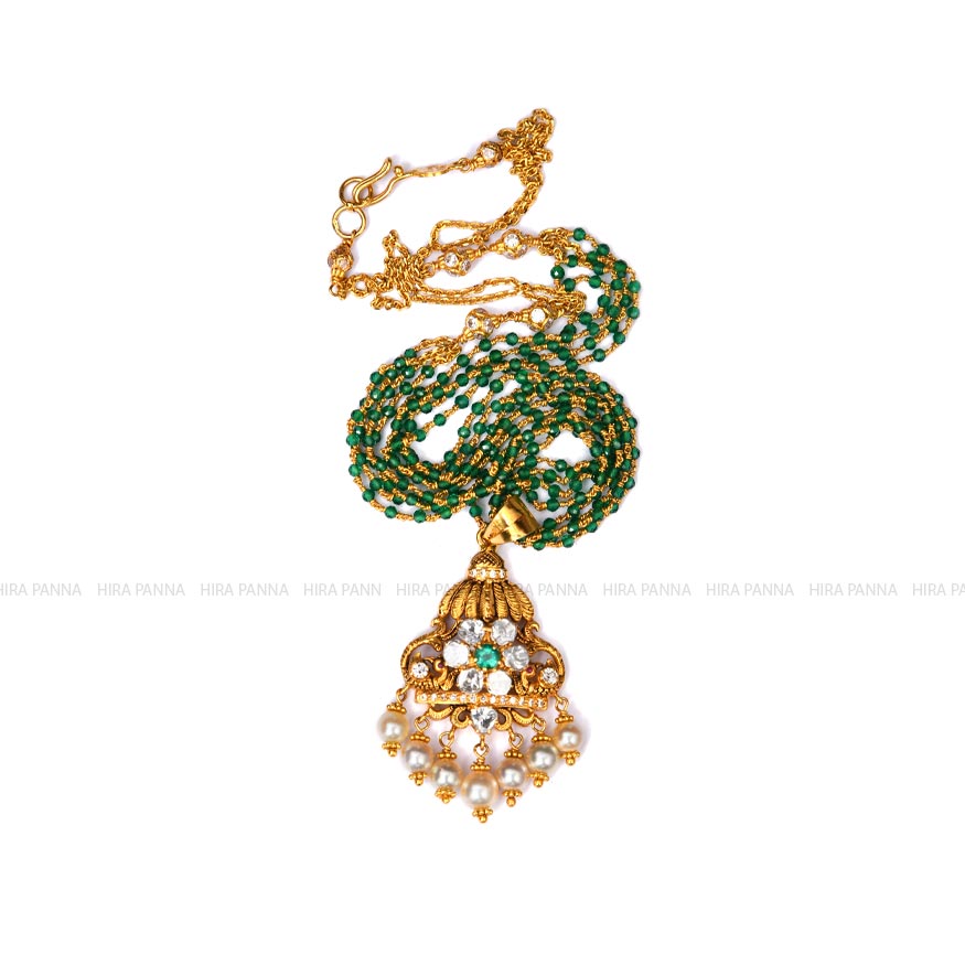 Emerald Chain & Jadau Pendant