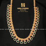 Load image into Gallery viewer, Fancy Emerald Pachi Neckwear (2 in 1 Vaddanam)