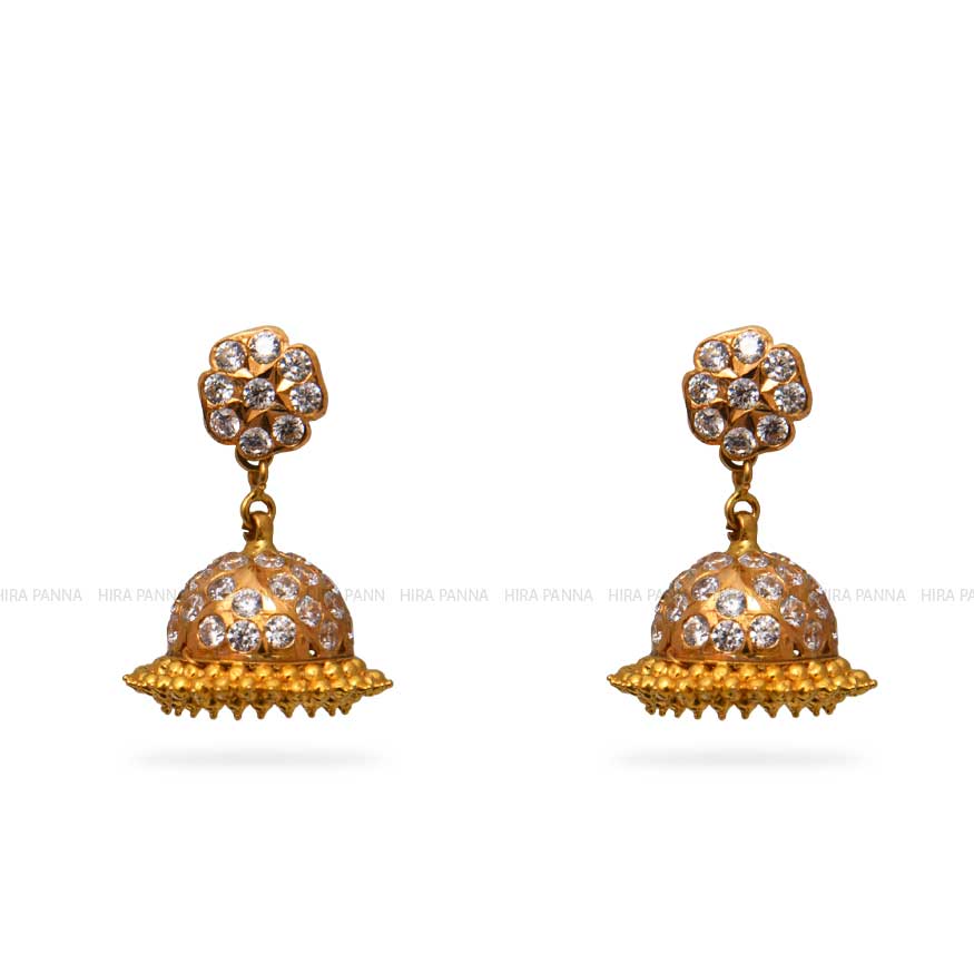 Buy Big Silver Flower And Jhumka Earrings With Decorative Support Chain by  RITIKA SACHDEVA at Ogaan Online Shopping Site