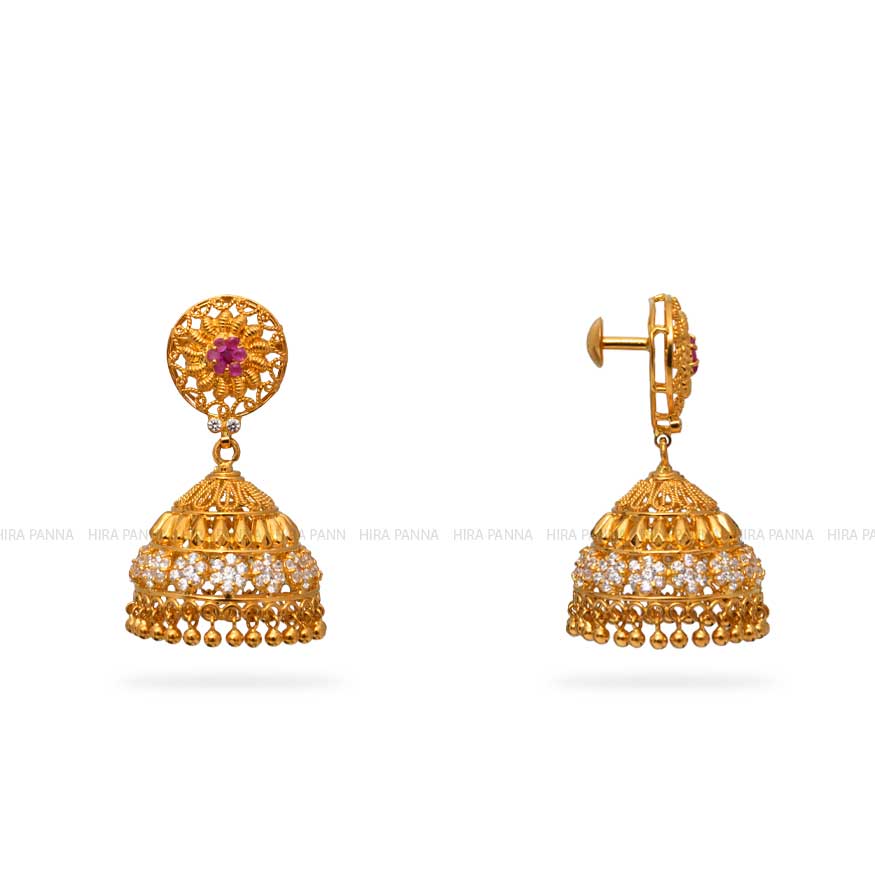 Shop Tarinika's Antique Gold Plated Umber Jhumka Earrings - Tarinika India