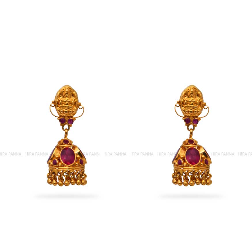 Gold Jhumka Earrings