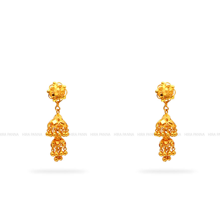 Gold 2 in 1 Jhumka Earrings