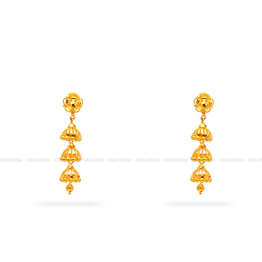 Gold 2 in 1 Jhumka Earrings