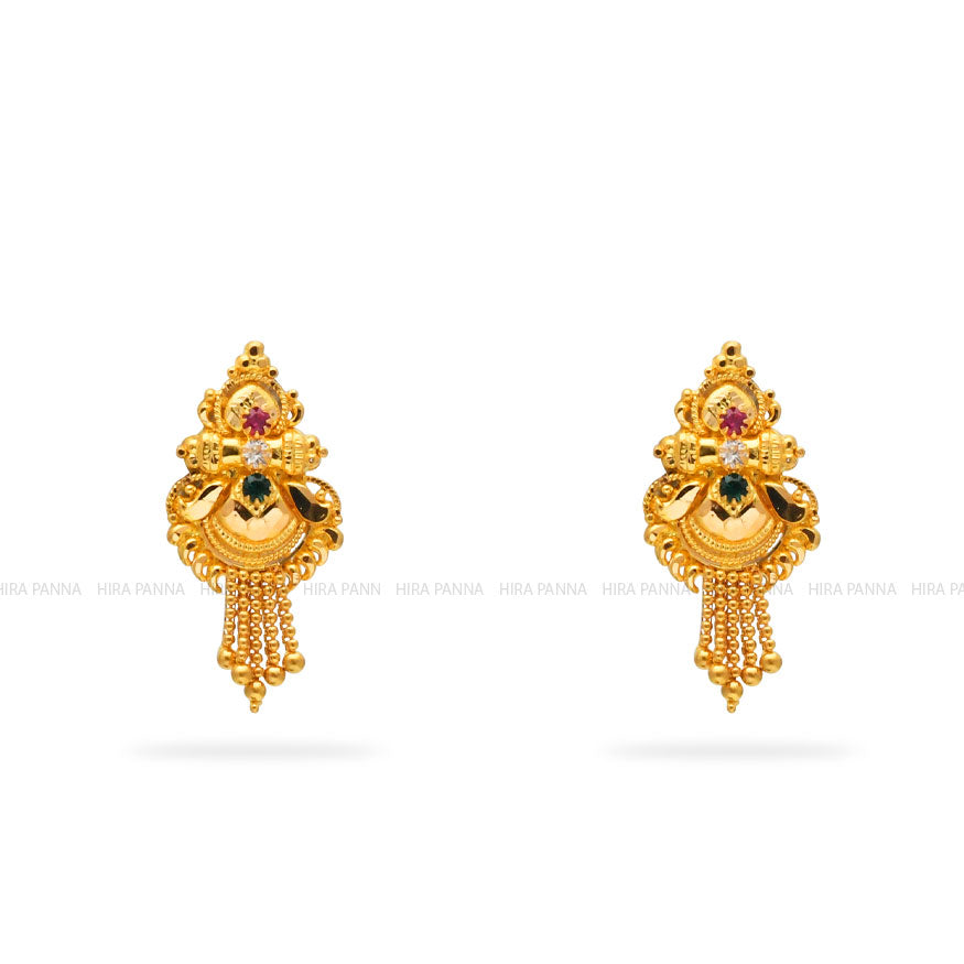 Asha Gold Stud Earring Online Jewellery Shopping India | Dishis Designer  Jewellery