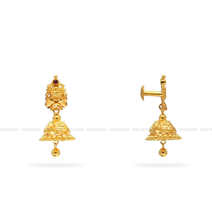 Buy wedding wear golden jhumki earrings for women – Gehna Shop
