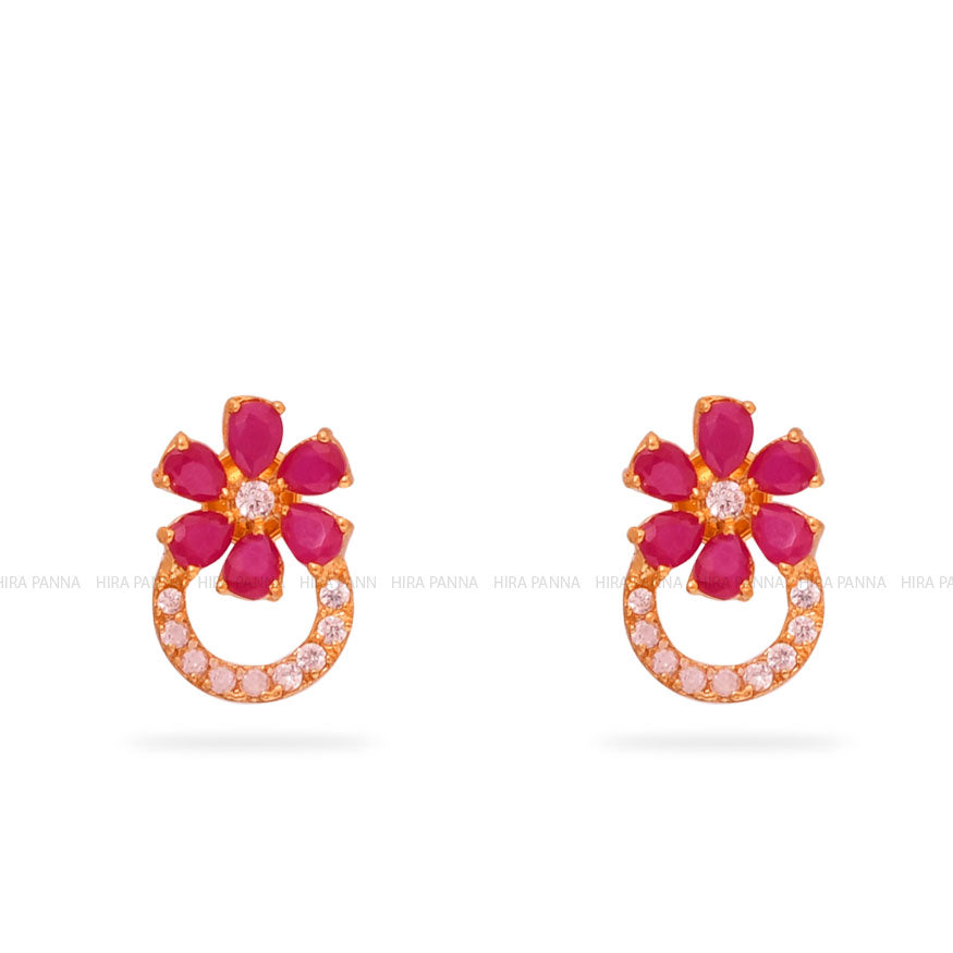 Buy Effulgent Floral Twists Gold Earrings |GRT Jewellers