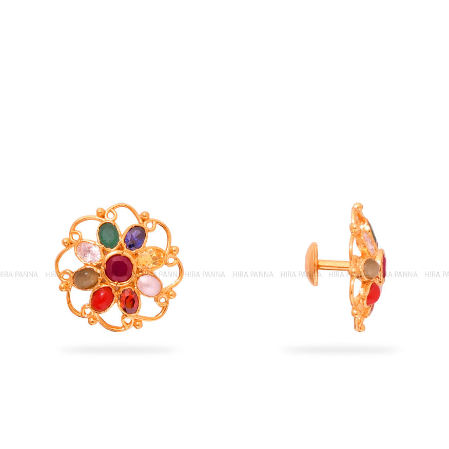 Gold Stud Earrings – Hirapanna Jewellers