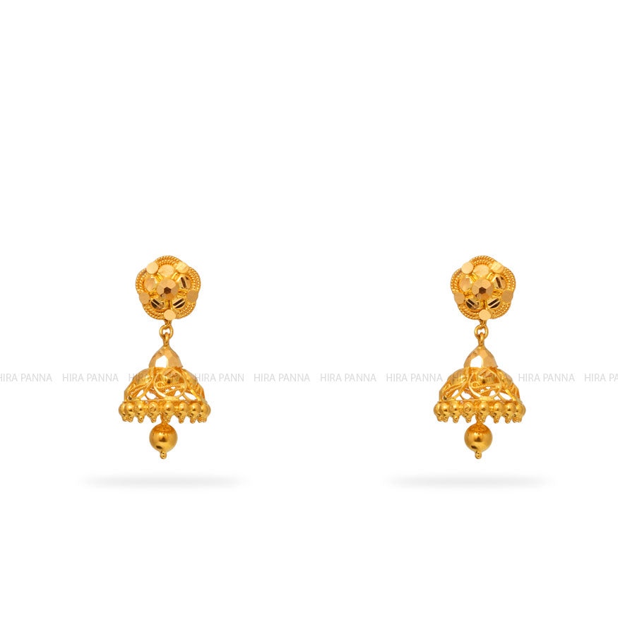 Buy Roots Traditional Gold Jhumka 22 KT yellow gold (15.05 gm). | Online By  Giriraj Jewellers